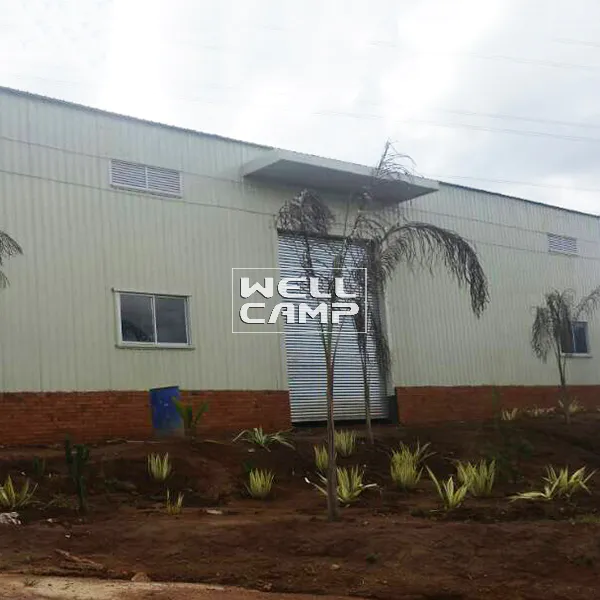 frame prefabricated warehouse with brick wall for sale