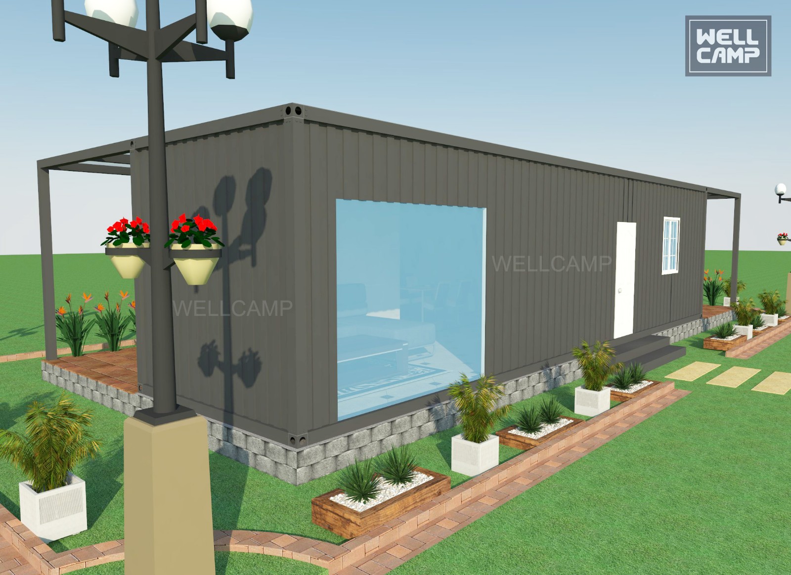 WELLCAMP, WELLCAMP prefab house, WELLCAMP container house shipping crate homes in garden for resort-2