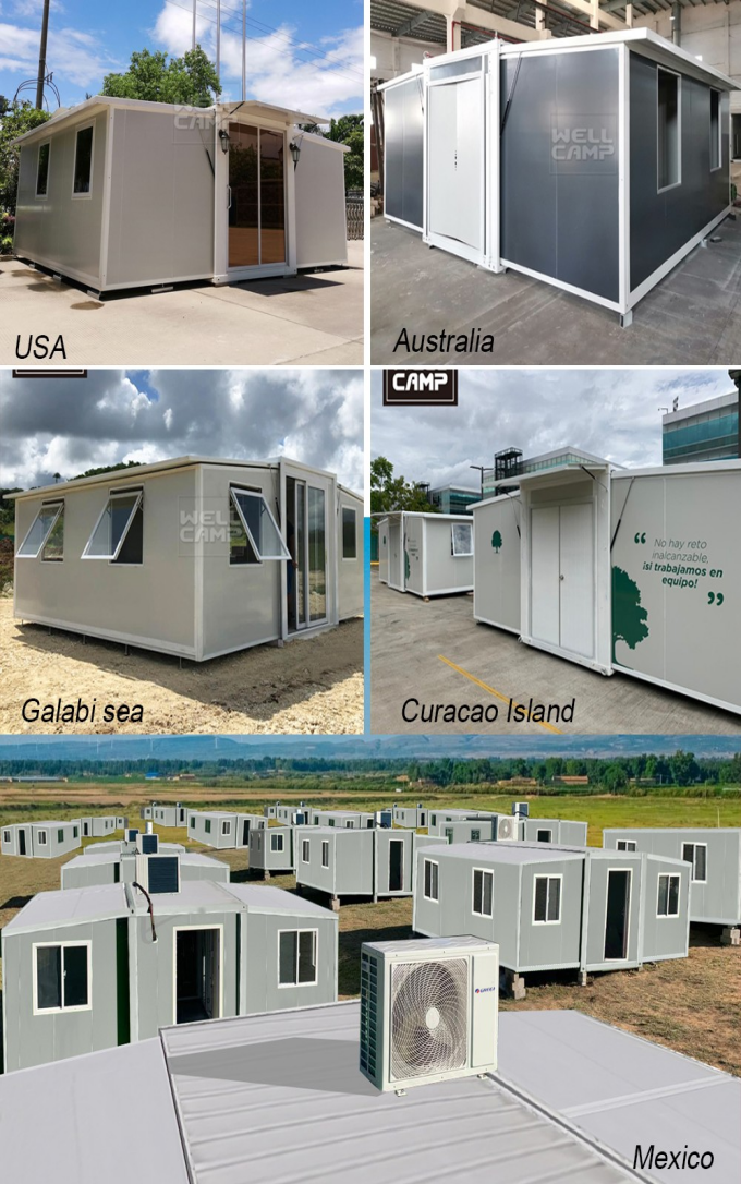 WELLCAMP, WELLCAMP prefab house, WELLCAMP container house fast install detachable container house with walkway for office