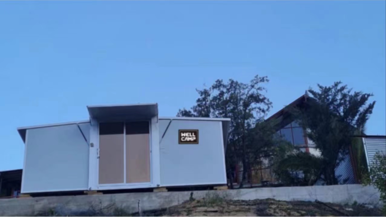Expandable container house project is in Chile.