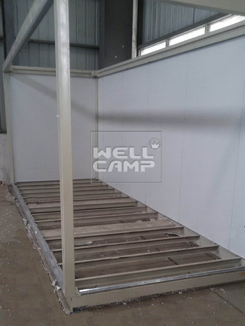 What is raw material for flat pack container house in WELLCAMP?