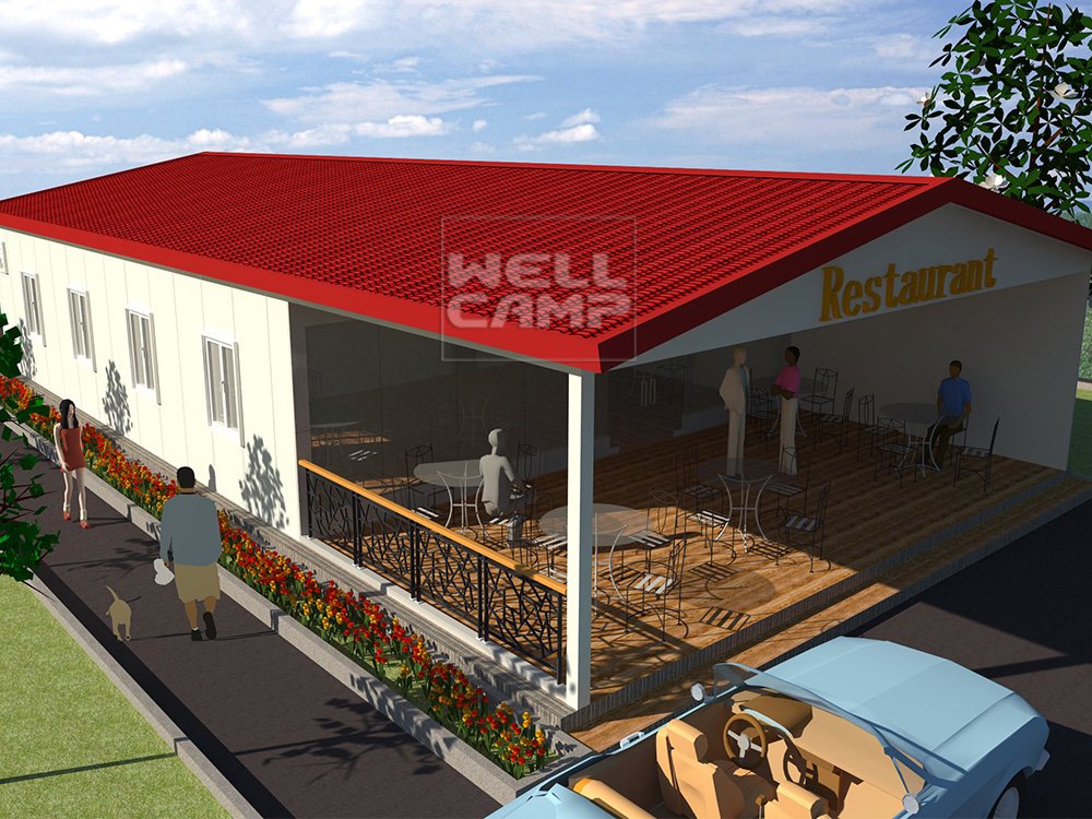 Fast Build Luxury Prefabricated House For Restaurant, Wellcamp S-2