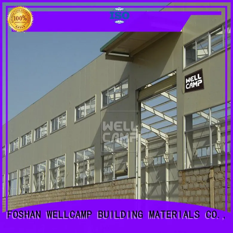 WELLCAMP, WELLCAMP prefab house, WELLCAMP container house steel workshop with brick wall for goods
