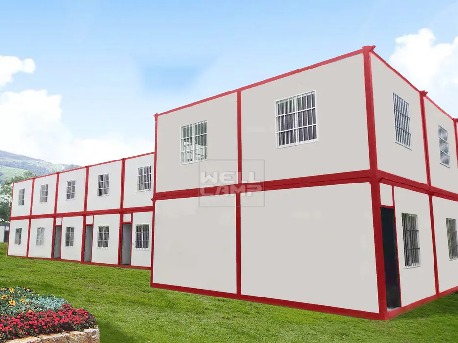 Rumah Kontainer Sistem Bangunan Termodulasi Dua Lantai untuk Tempat Tinggal, Wellcamp C-14