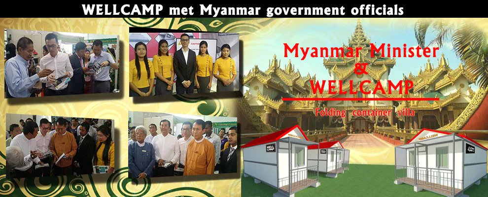 Wellcamp folding container villa house became highlight in Myanmar exhibition