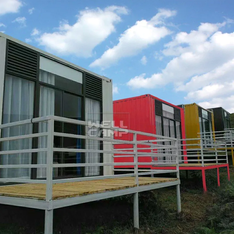 WELLCAMP, WELLCAMP prefab house, WELLCAMP container house Brand Fire proof door FC board Aluminum sliding shipping container hou