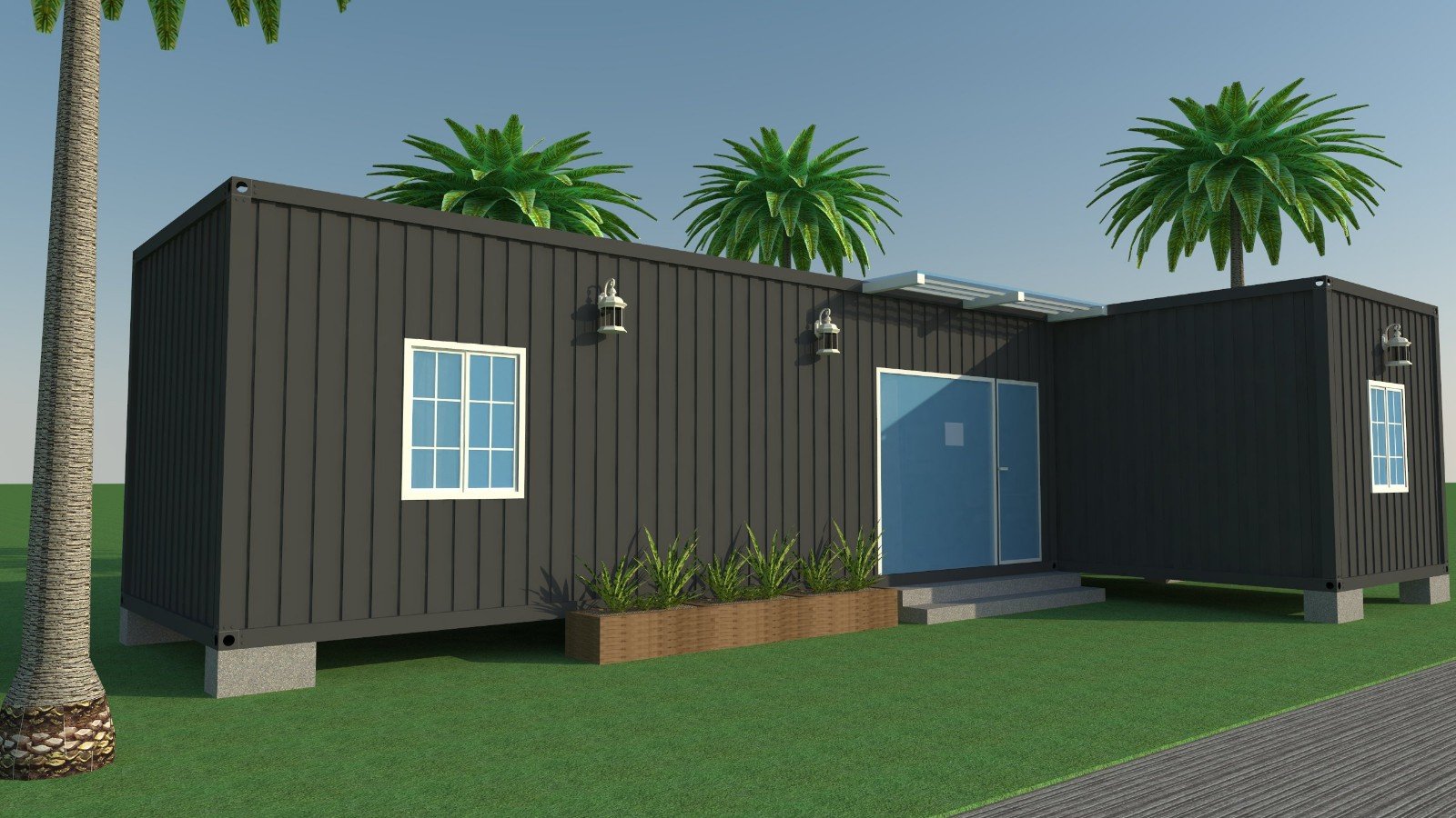 WELLCAMP, WELLCAMP prefab house, WELLCAMP container house two floor homes made from shipping containers in garden for resort-1