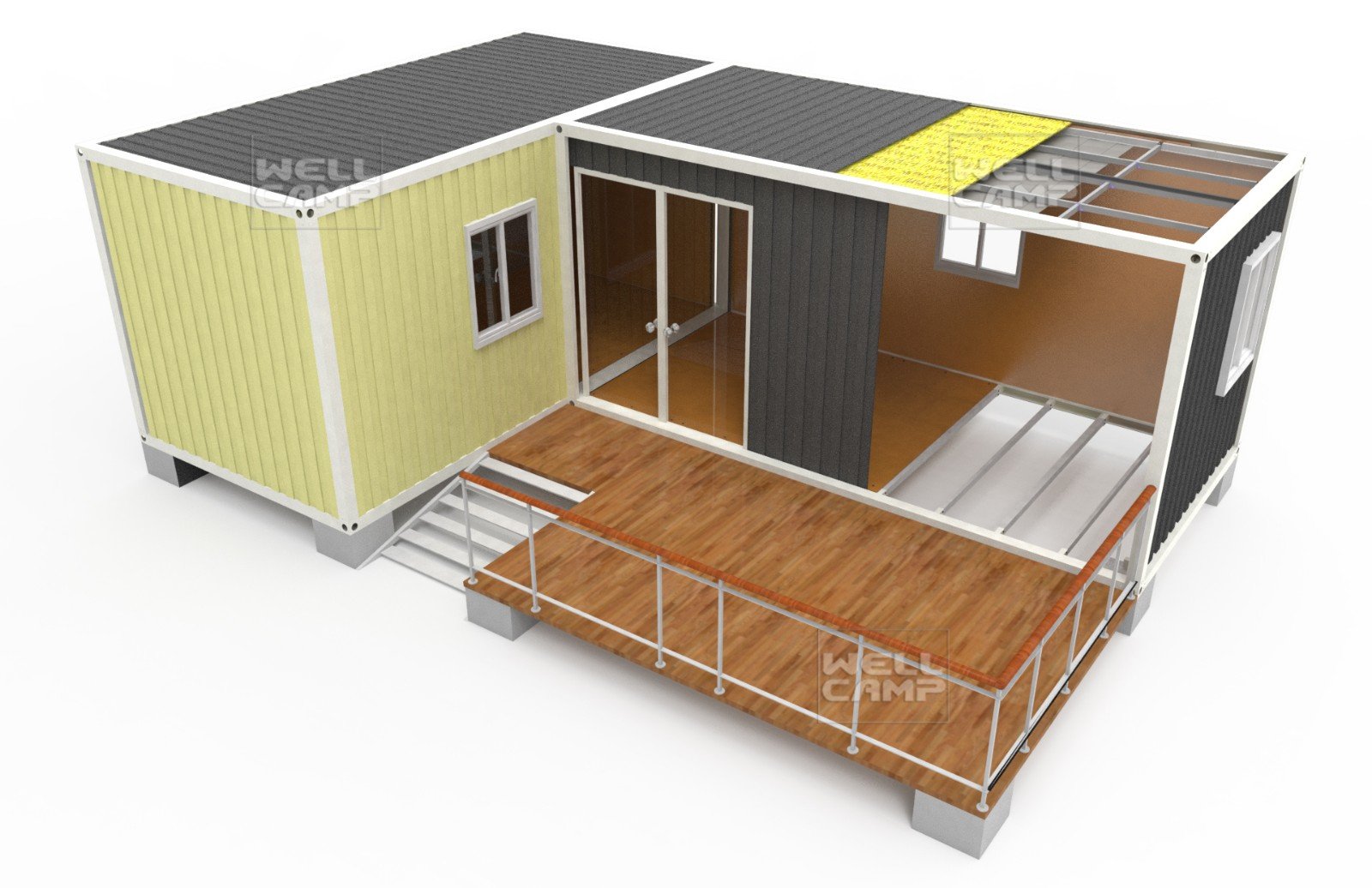 WELLCAMP, WELLCAMP prefab house, WELLCAMP container house two floor homes made from shipping containers in garden for resort-4