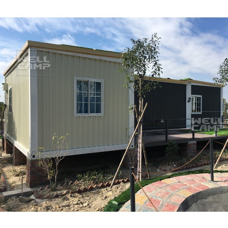 WELLCAMP, WELLCAMP prefab house, WELLCAMP container house containerhomes in garden for hotel