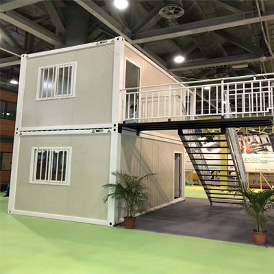 WELLCAMP, WELLCAMP prefab house, WELLCAMP container house two glass cargo house with walkway for office-3