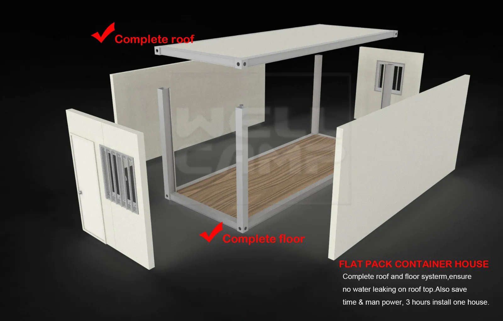 floor small container homes supplier for office