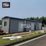two glass small container homes with walkway for office