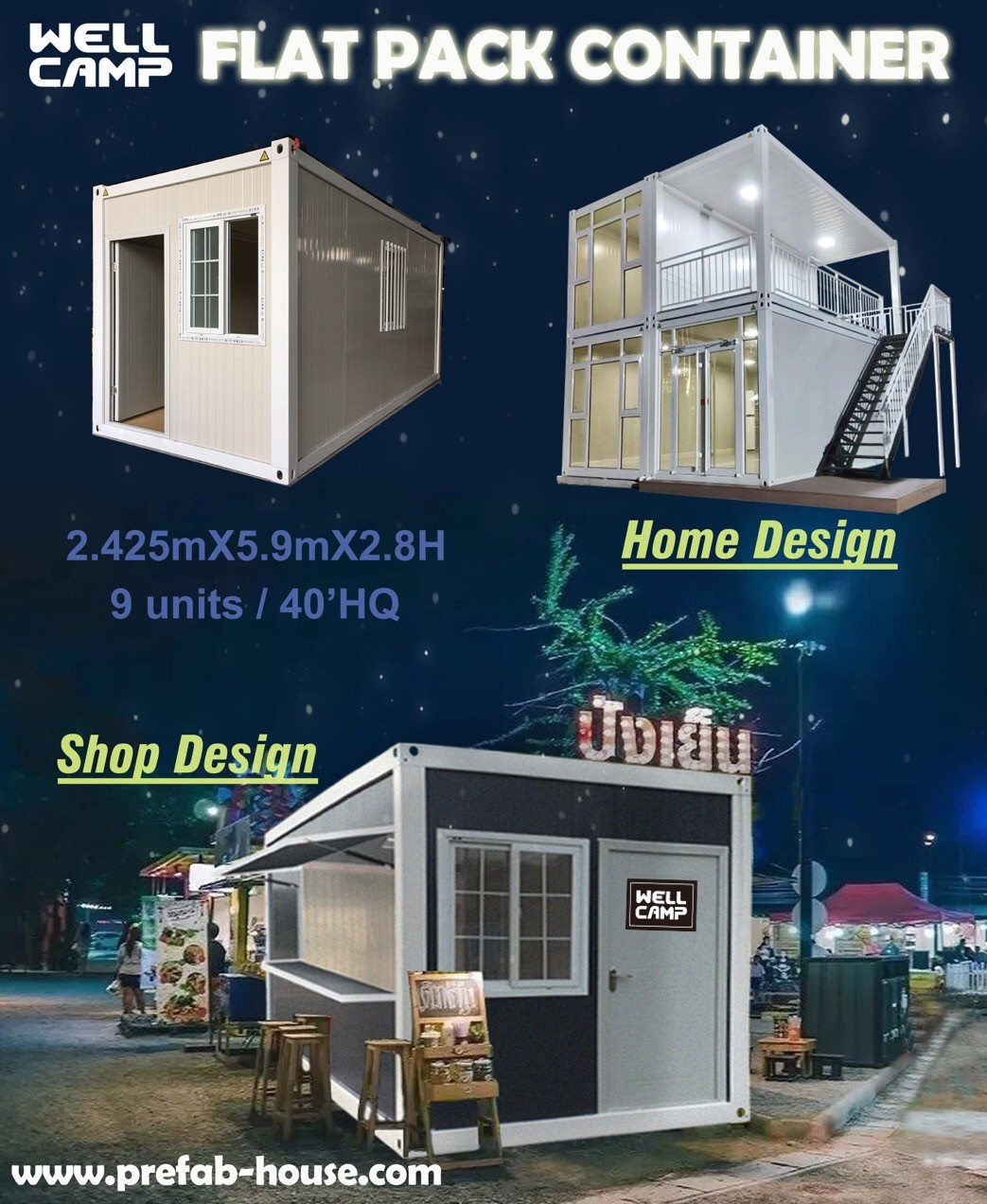 two glass small container homes apartment for office-5