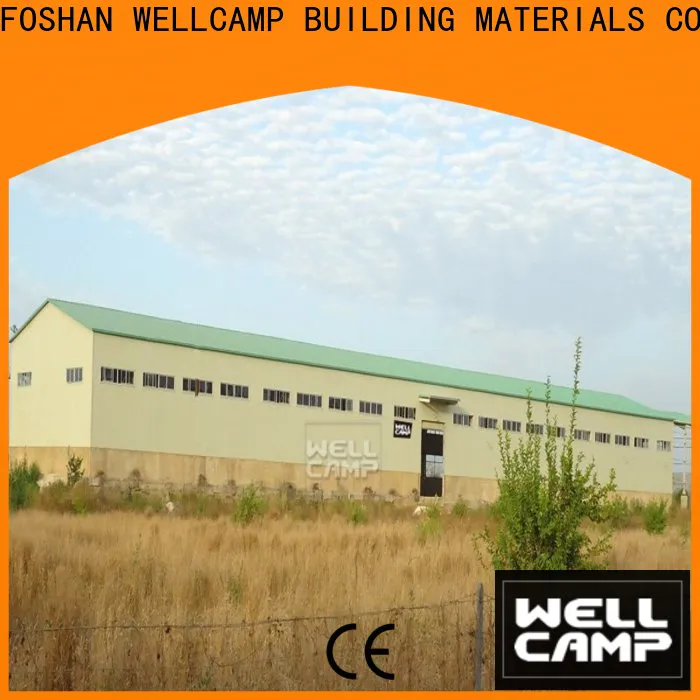 WELLCAMP, WELLCAMP prefab house, WELLCAMP container house frame steel warehouse with brick wall for chicken shed