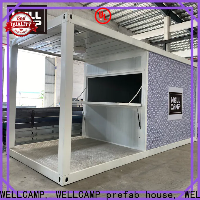 WELLCAMP, WELLCAMP prefab house, WELLCAMP container house long small container homes with walkway for office