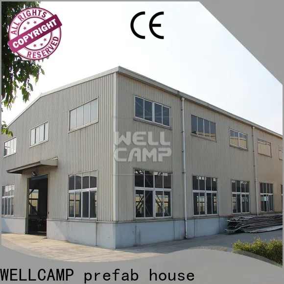WELLCAMP, WELLCAMP prefab house, WELLCAMP container house steel workshop with brick wall for warehouse