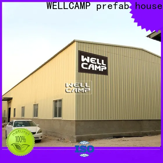 WELLCAMP, WELLCAMP prefab house, WELLCAMP container house steel workshop with brick wall
