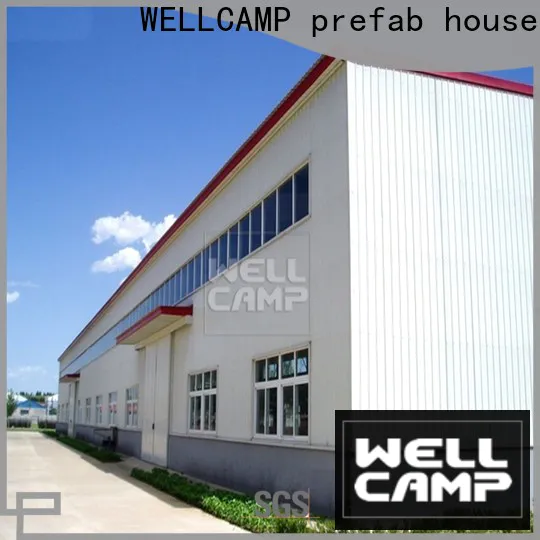 WELLCAMP, WELLCAMP prefab house, WELLCAMP container house span steel workshop with brick wall for warehouse