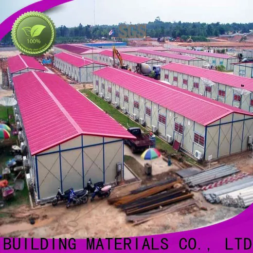 widely steel workshop with brick wall for goods