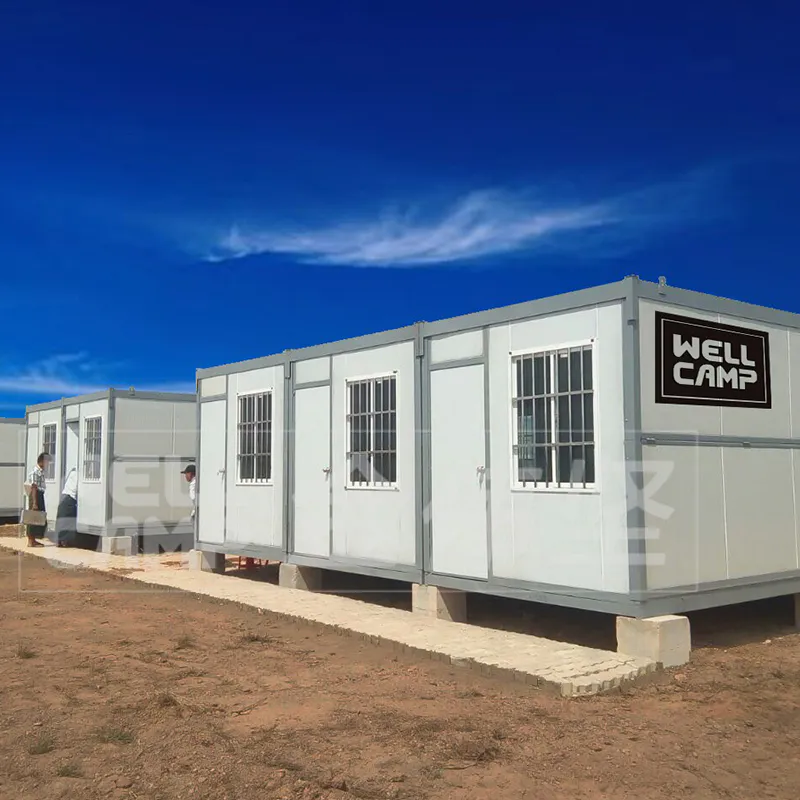 Wellcamp 2021 Refugio de contenedor móvil plegable prefabricado Precio para proyecto de campamento