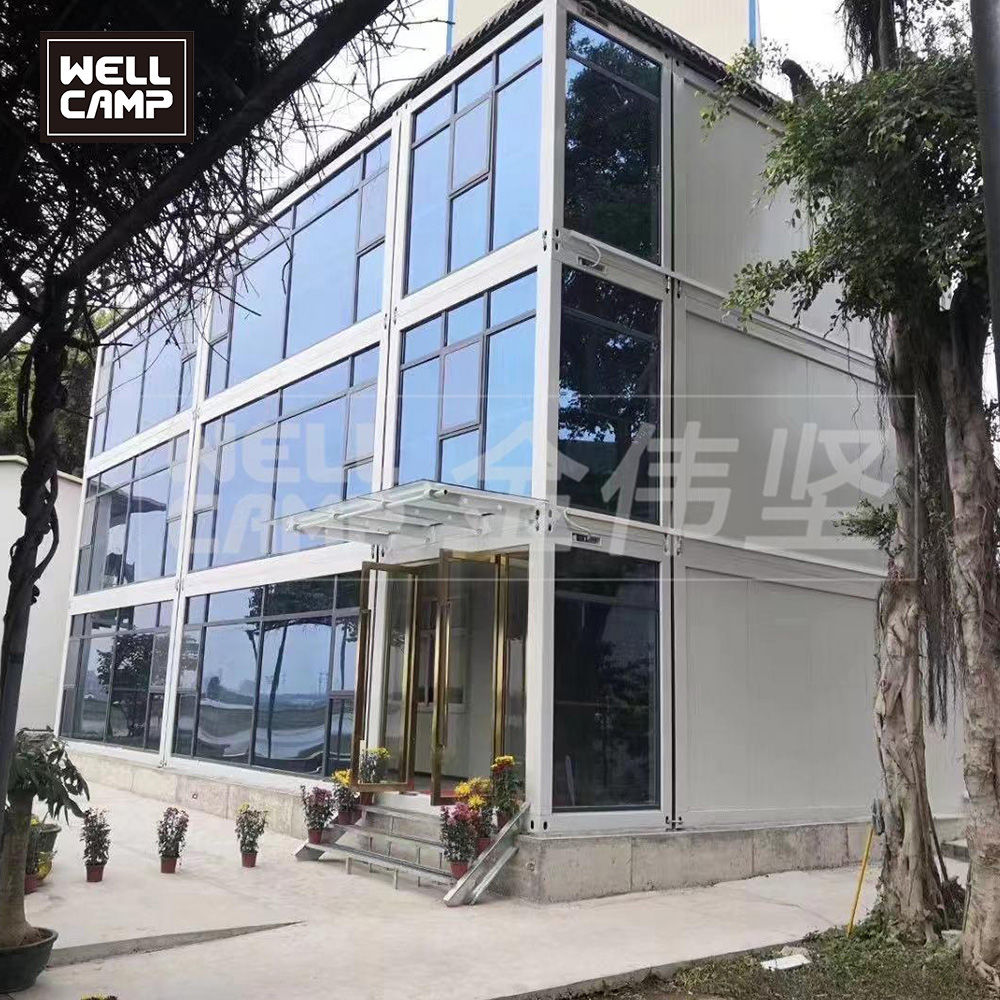 High Performance Customized Glass Wall Galvanized Flat Pack Container School