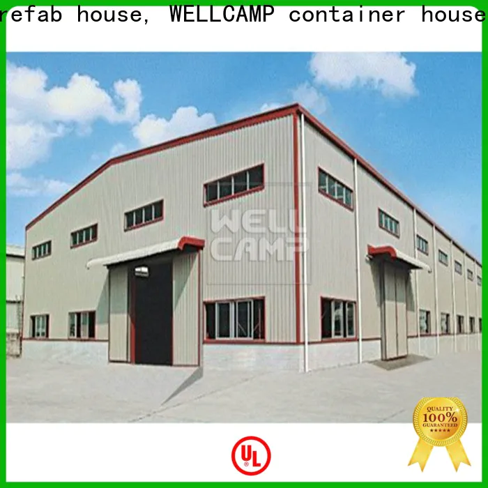 WELLCAMP, WELLCAMP prefab house, WELLCAMP container house steel warehouse with brick wall for chicken shed