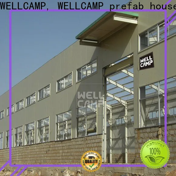 WELLCAMP, WELLCAMP prefab house, WELLCAMP container house steel workshop with brick wall for chicken shed