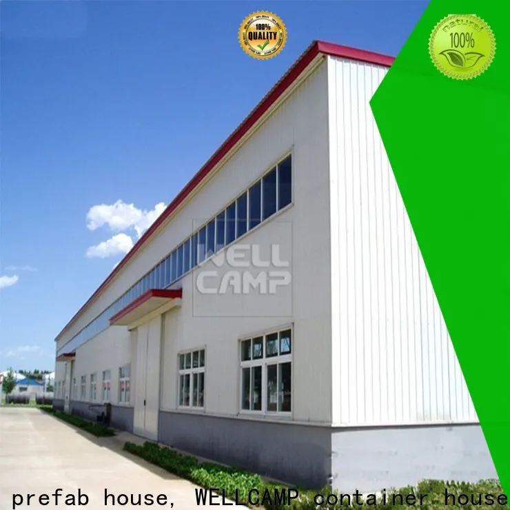 WELLCAMP, WELLCAMP prefab house, WELLCAMP container house steel warehouse with brick wall