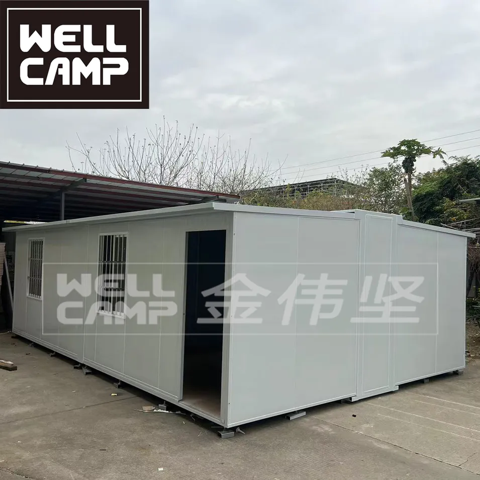 WELLCAMP20FTExpandableCampHouse:Ultra-FoldableLivingSpacewithBathroomandTwoBedrooms,ContainerAccommodationwithQuickInstallation