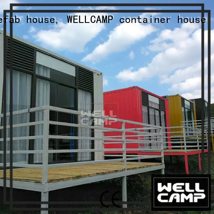 shipping container house for villa resort Fire proof door PVC tile modern shipping container house Aluminum sliding WELLCAMP, WELLCAMP prefab house, WELLCAMP container house Brand