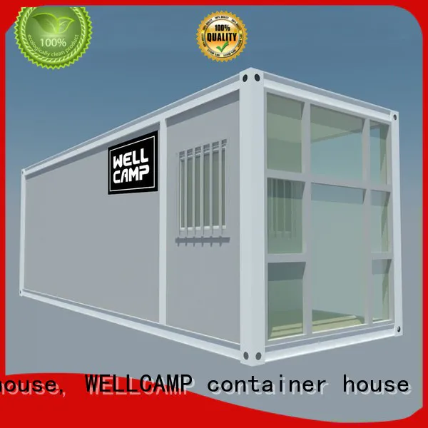 two glass flat pack container house with walkway for sale