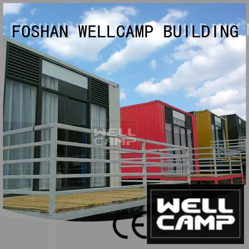 WELLCAMP, WELLCAMP prefab house, WELLCAMP container house Brand PVC tile FC board Fire proof door modern shipping container hous